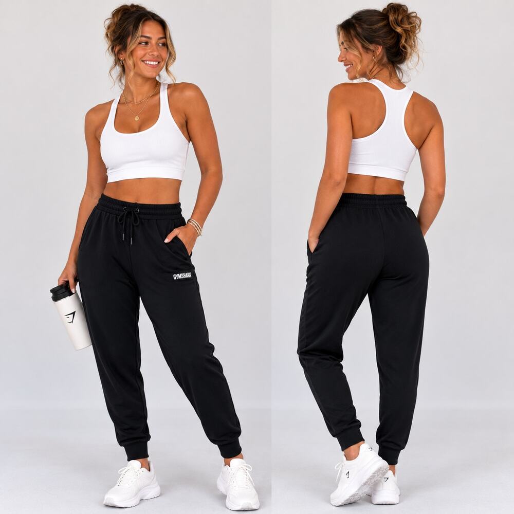 Gymshark Apollo Muscle Fit Jogger Pants Women's Sz S Black Pull-On Pockets Soft